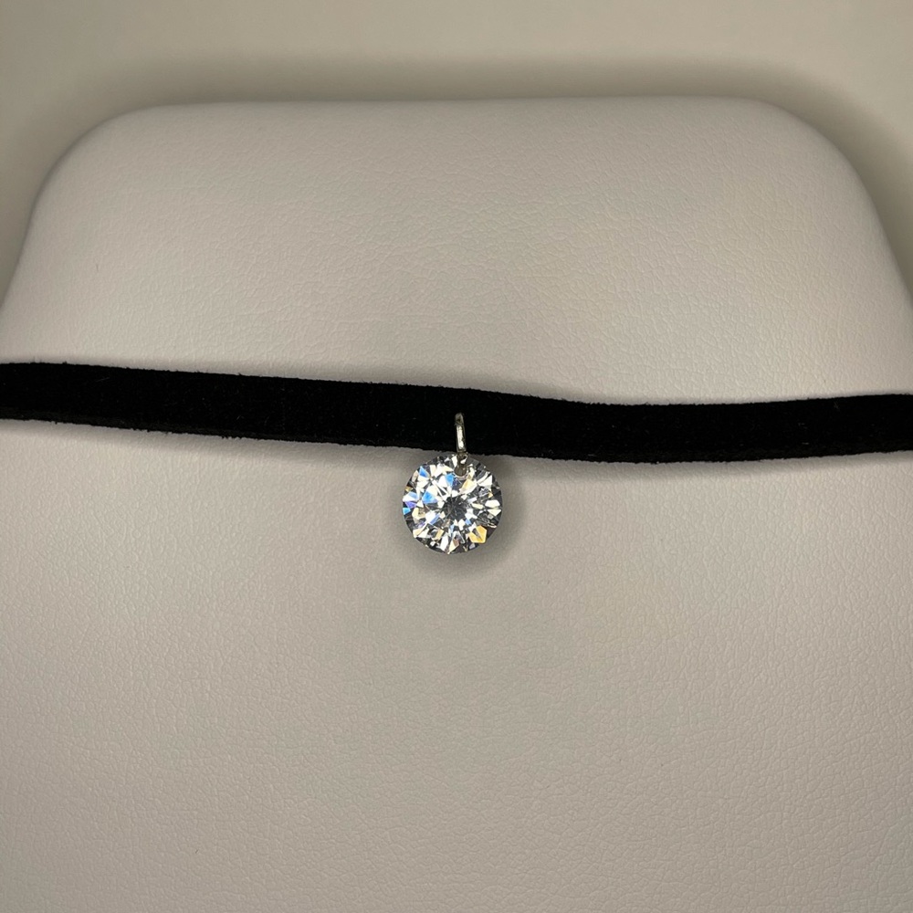Choker with dangling crystal